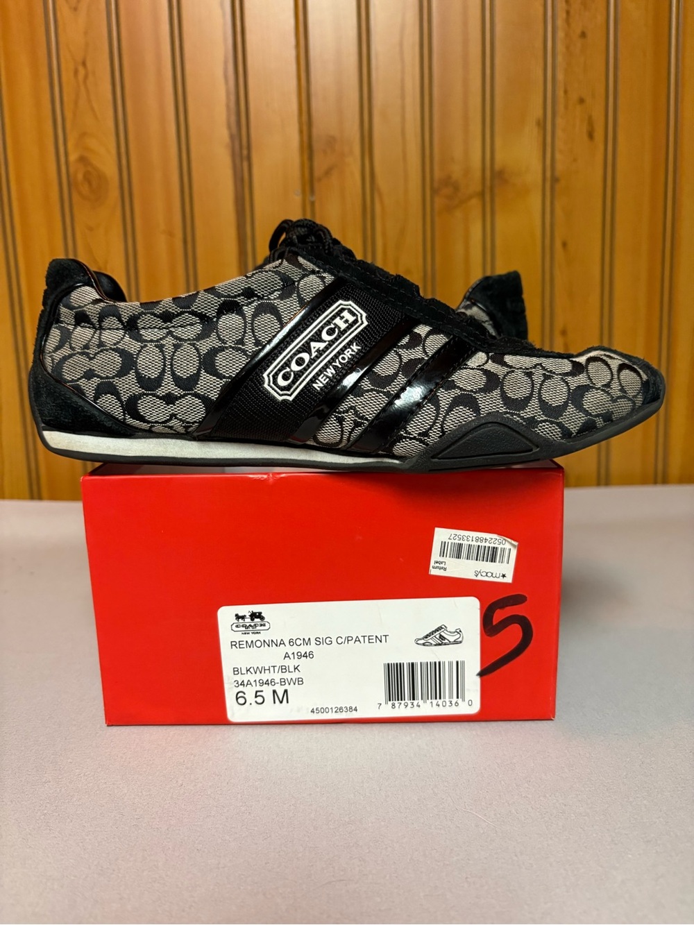 Coach Black and Gray Signature Logo Lace-Up Sneaker